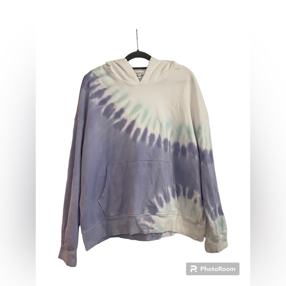 NWOT Wildfox Women’s Purple, Green, & White Tie Dye Peri Shibori Hoodie